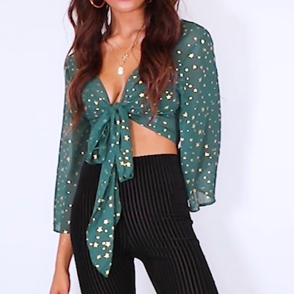 Tie front top - Picture 2 of 6